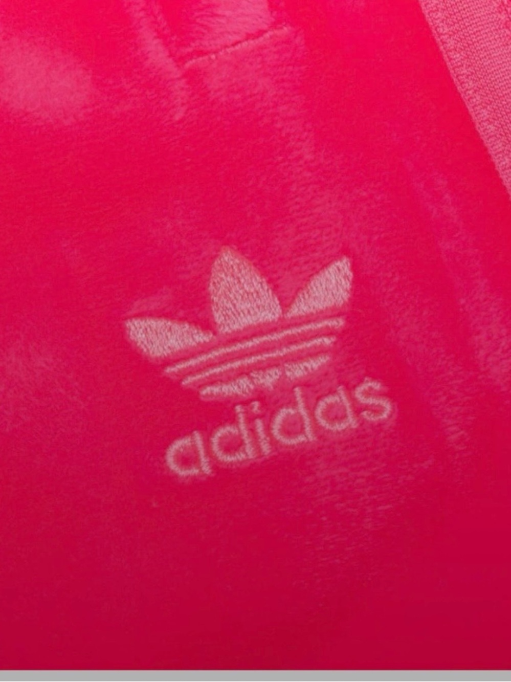 Jeremy Scott adidas Women's Wide Leg Velour Track Pants - Hot Pink - Picture 6 of 8